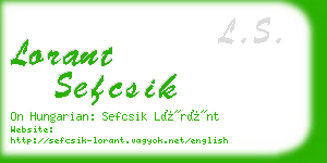 lorant sefcsik business card